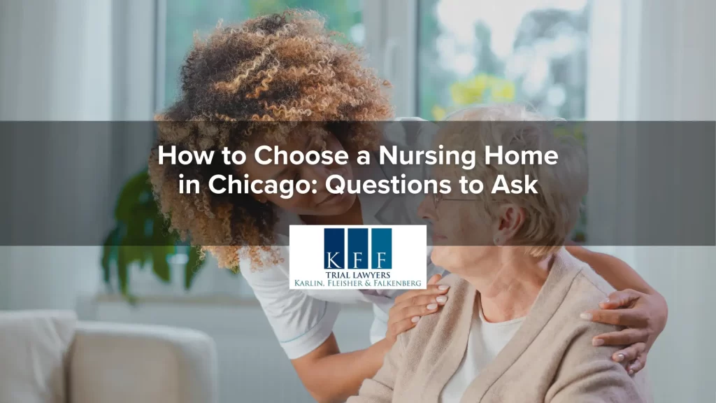 Woman nurse explaining how to choose a nursing home in Chicago to an older woman.